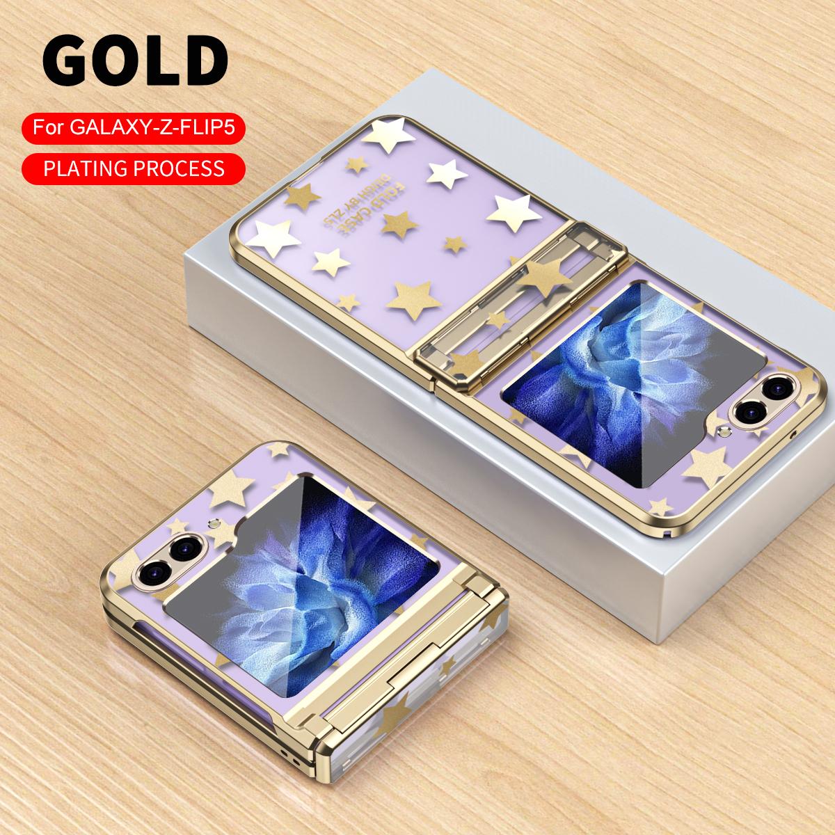 

Для Samsung Galaxy Z Flip 5 4 3 Чехол Гальваническое Прозрачное Звездное Небо Плоский Шарнир Полное Обертывание Откидной Чехол Для Flip5 Flip4 Flip3 For Galaxy Z Flip 4
