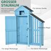 Wooden Shed, Garden Storage Cabinet with Log Store, Waterproof Asphalt Roof and Lockable Door, Narrow Tool Organizer, 130 x 55 x 180 cm