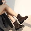 Shoes for Women 2024 Autumn New Fashion Women's Boots Hot Selling Round Toe Solid Low Heel Buckle Casual Short Boots Female