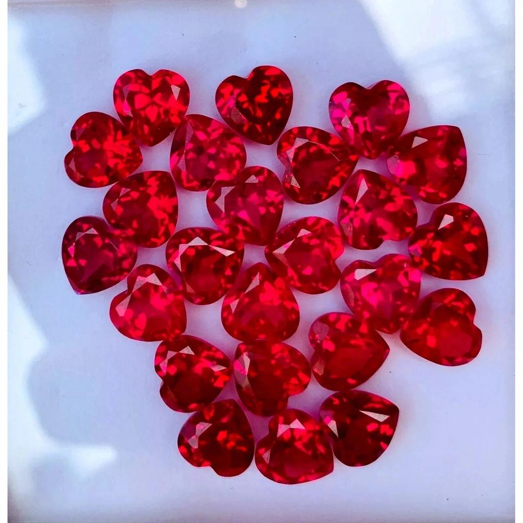 100 Pcs Natural Red Ruby 5 mm Heart Cut Certified Loose Gemstone Lot