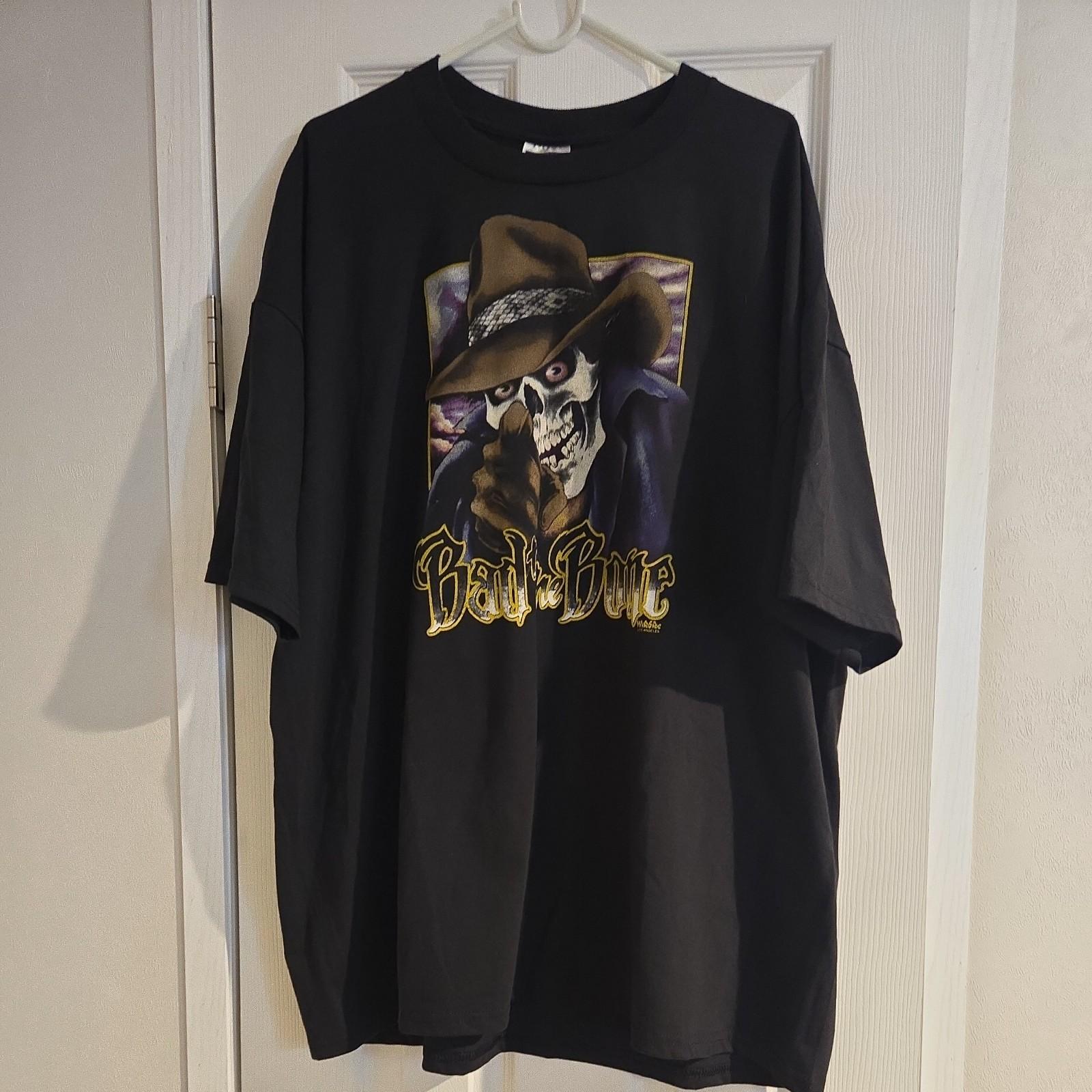 Bad To The Bone Skull Biker Graphic T shirt Size 2XL S разноцветный