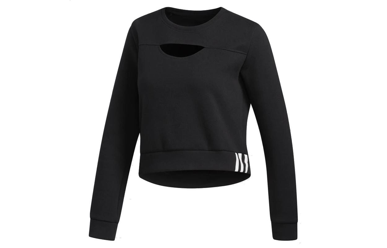 Adidas Sweatshirts Women s Black Crew Neck Moderate Regular FL2059 S
