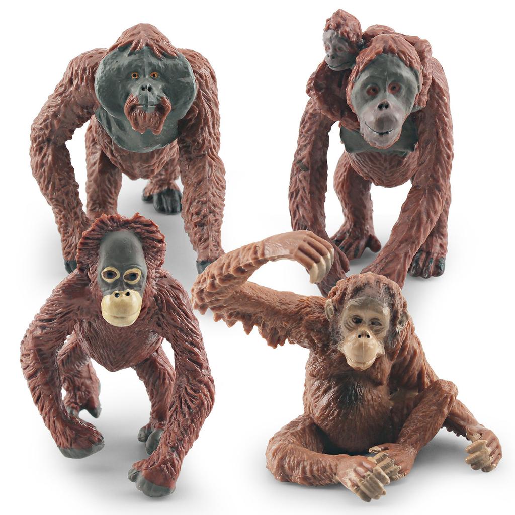 Simulated Forest Animals 4 Orangutan Models Orangutan Static Desktop Decoration Doll