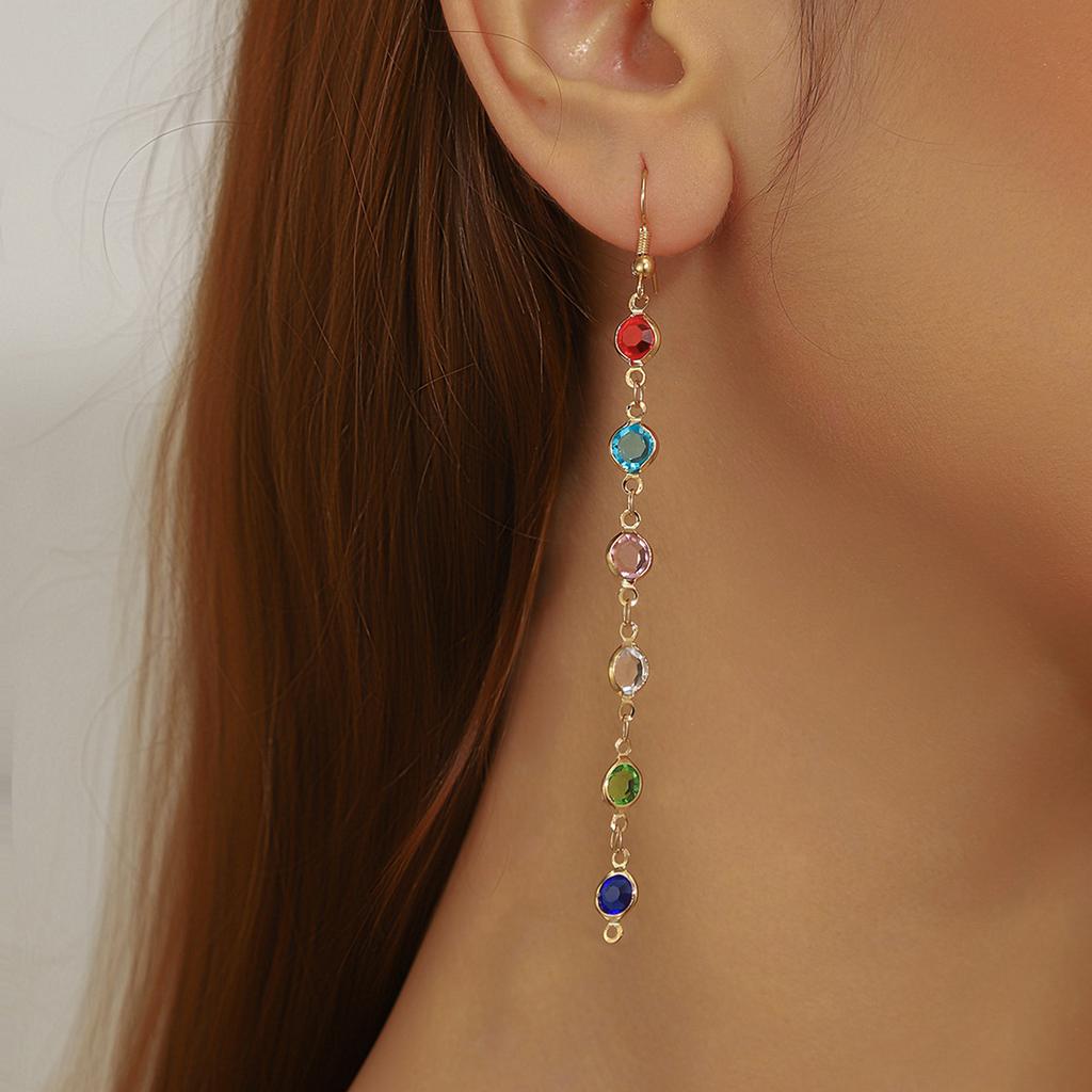 Geometric Circle Beaded Tassel Statement Earrings, Colorful Instagram Worthy European Style for Women