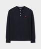 BROOKS BROTHERS Wool Henley Neck Sweater (Dark Navy) (Bbwrmog422)