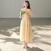 26 Year New Bubble Sleeve Princess Style A-line Skirt, Elegant and High-end Summer Dress, V-neck Slimming Fairy Dress, Dress