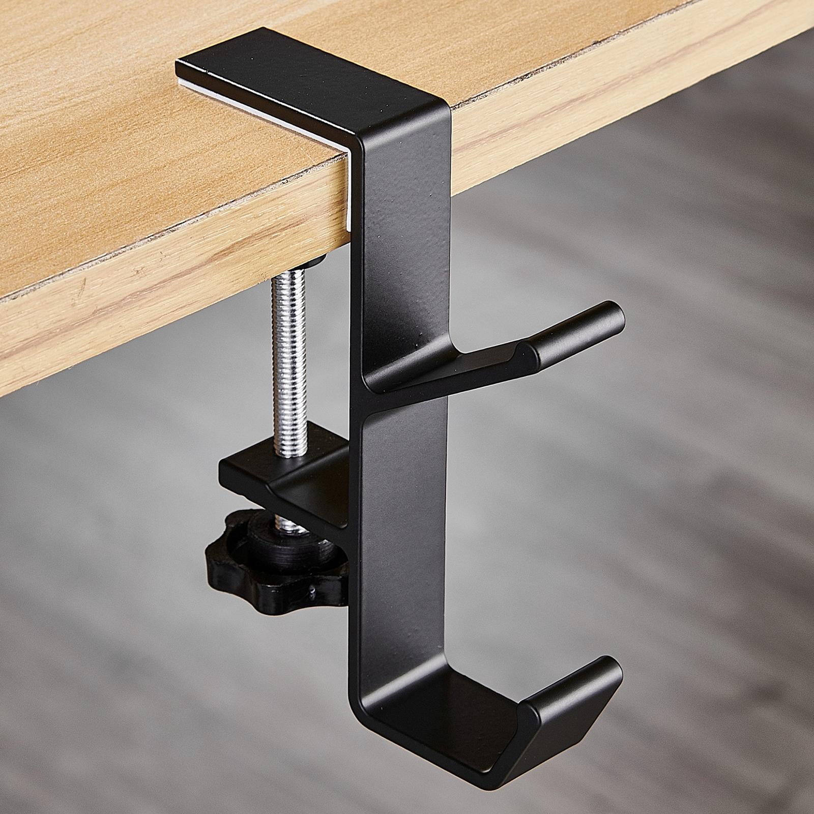 Aluminum Alloy Desk Edge Hook Backpack Headphone Bag Hanger Under Desk Storage Hanger A