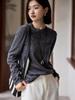 Women's 100% Pure Cashmere Fine-Gauge Crew Neck Sweater - Super Thin Temperament Base Layer