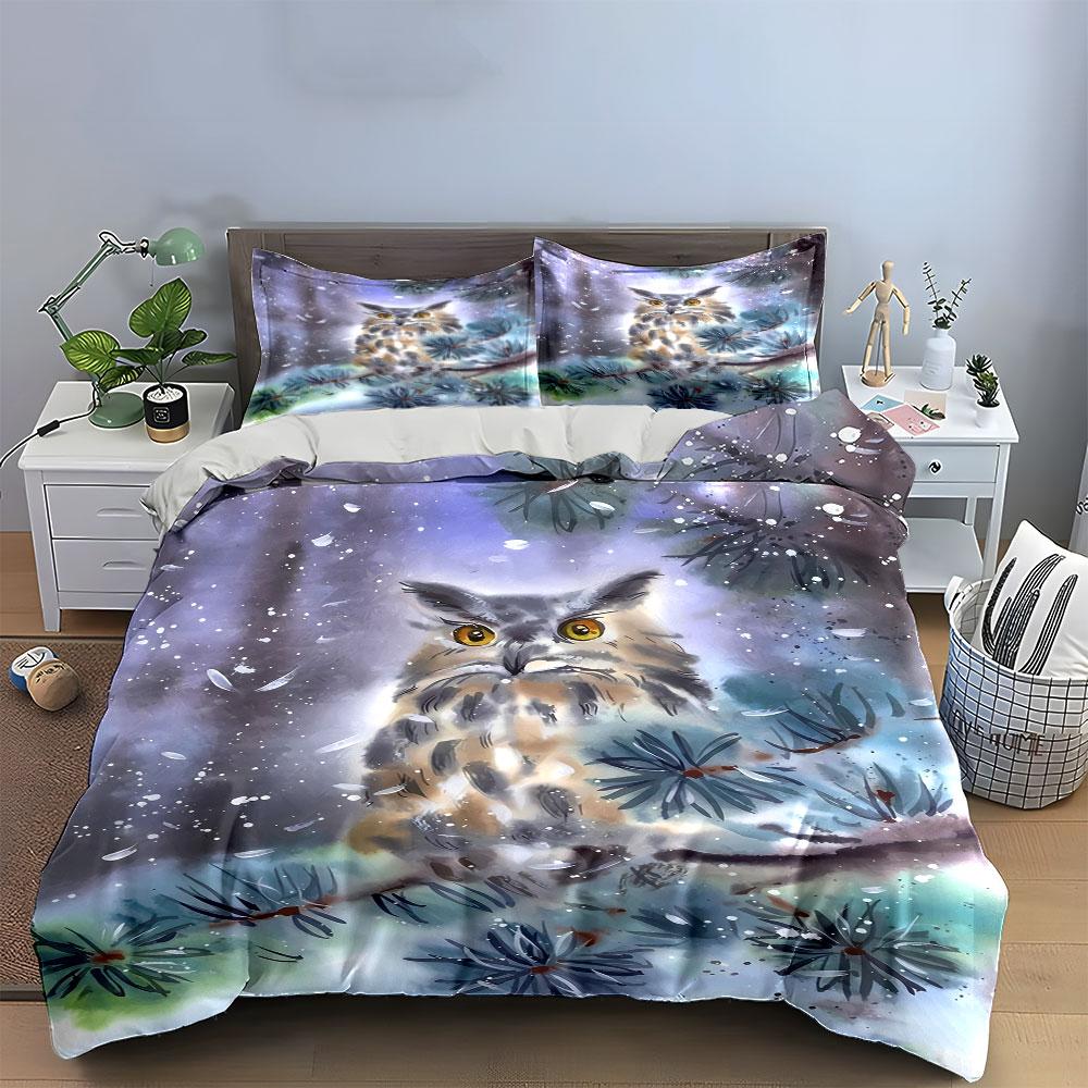 Owl with Pine Branches. Bedding Sets Duvet Cover Sets Duvet Covers Pillowcases(1* Duvet Cover 2* Pillowcases Without Duvet Insert)