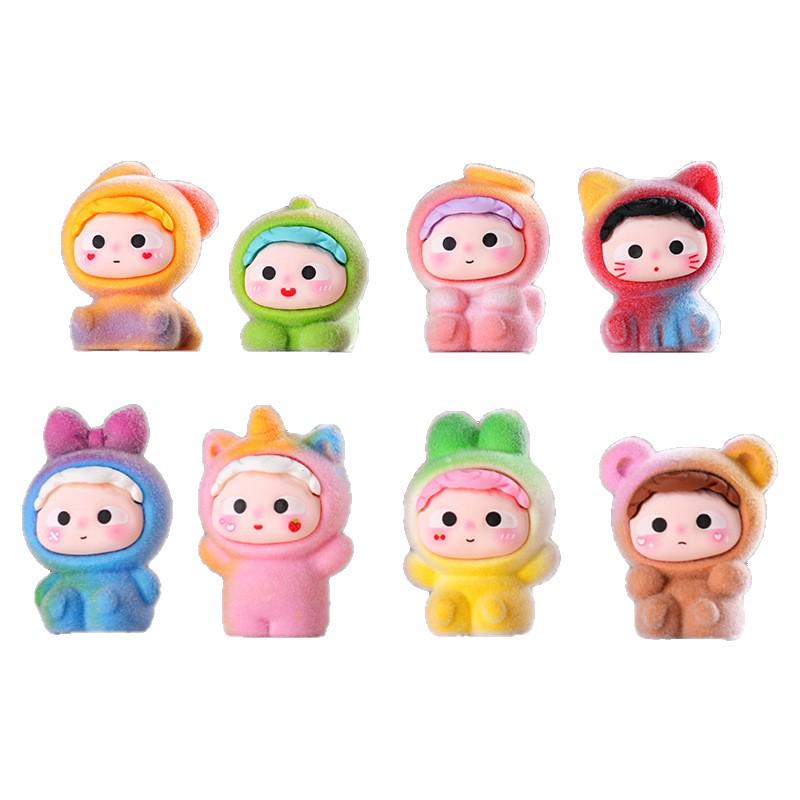 Dezhi Jewelry Cartoon Flocking Mini Desktop Ornament Toy Figurine