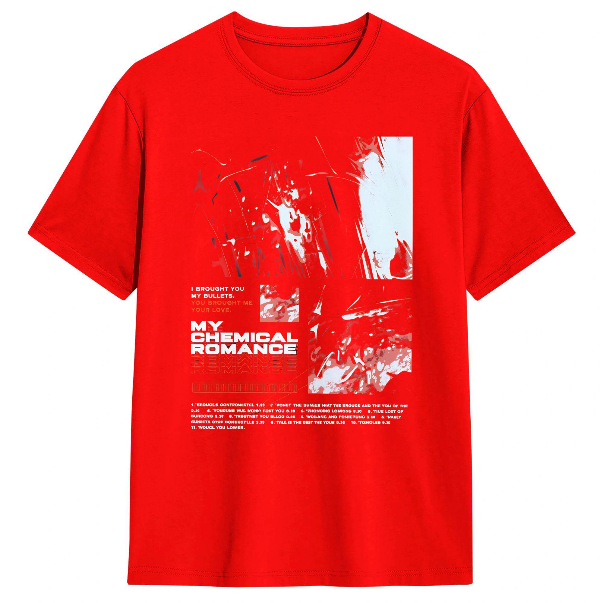 

My Chemical Romance MCR Bullets 20 Years TShirt Summer Harajuku T Shirts Men Cotton Crewneck Short Sleeve Y2K Basic Tops S