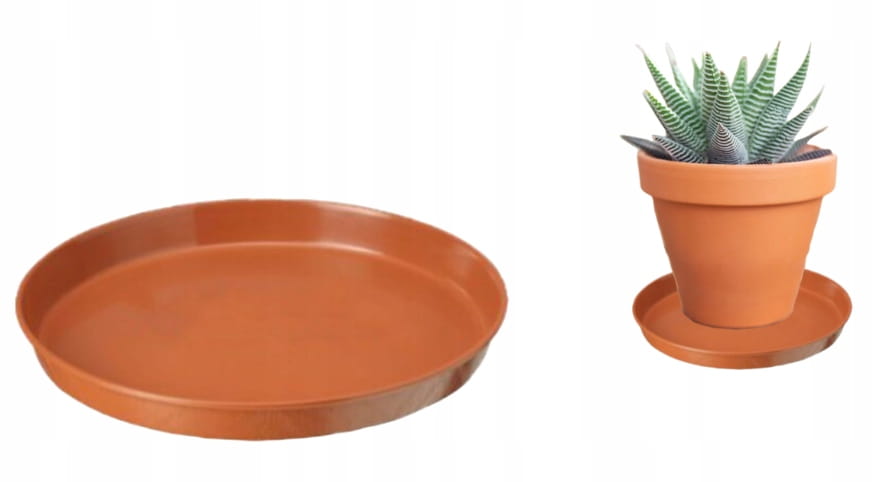 Terracotta flowerpot saucer 35 cm round plastic