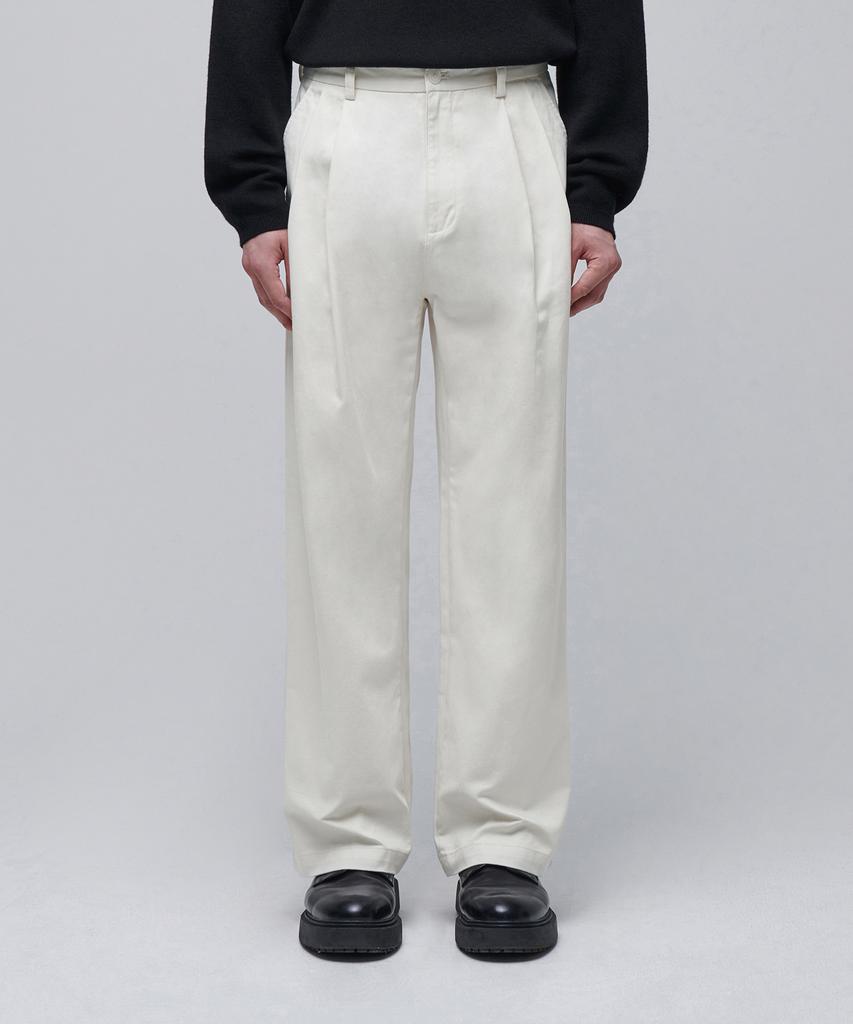 MUSINSA STANDARD Two-Tuck Wide Chino Pants [Cream]