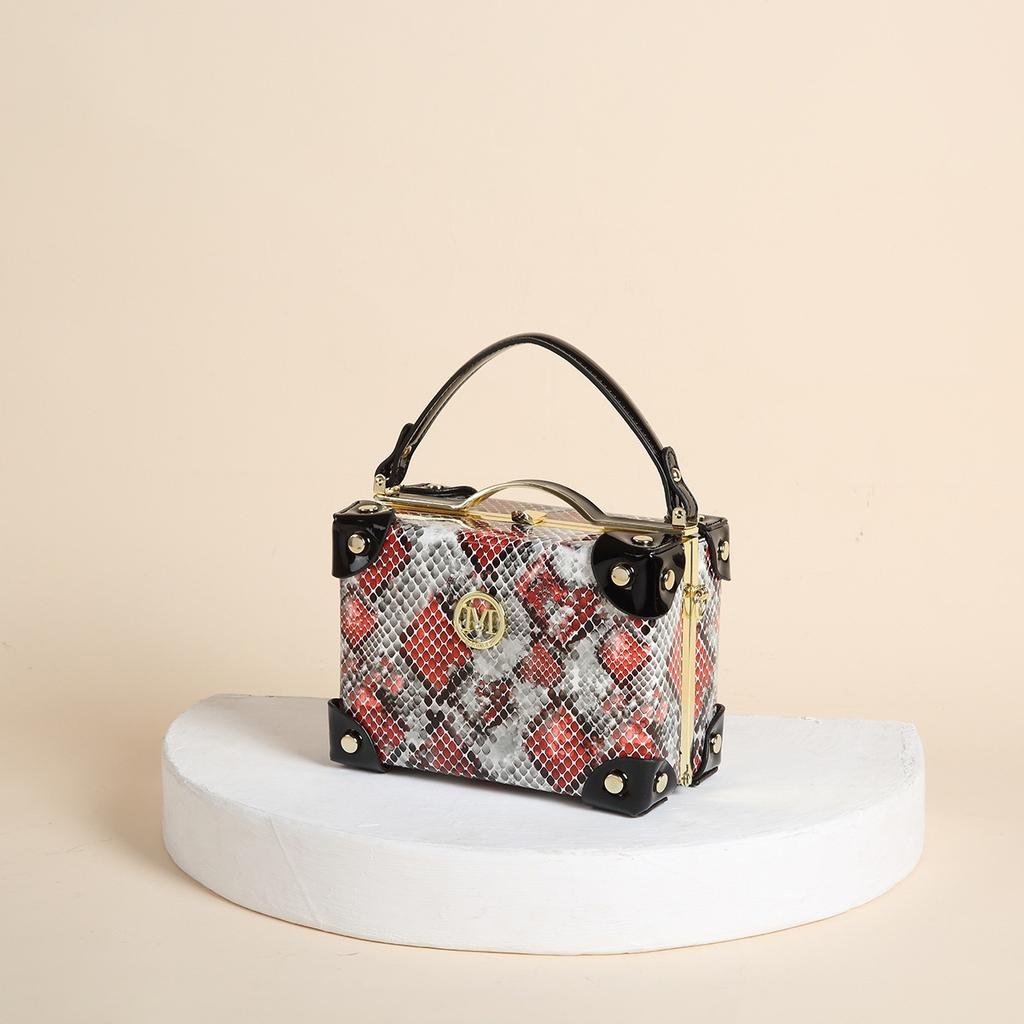 Bags Snake Pattern Trendy Bag 2025 New European and American Fashion Retro Texture Women's Handbag Shoulder Box Bag PU