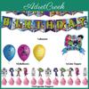 Festive Teen Titans Go Banner Cake Topper Set Vibrant Cartoon Design 32pcs Eco-friendly Materials