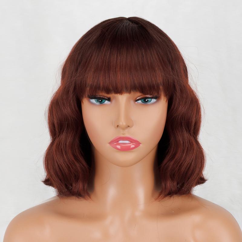 

LISI HAIR Короткий светлый волнистый парик Боб 14 дюймов для женщин Черный парик из синтетического термостойкого волокна с эффектом омбре для повседневного ношения 14inches