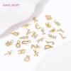 Luxury 18K Gold Plated Brass Inlaid Zircon 26 Letters Pendant Charms For Necklace Earring jewelry Making DIY Jewelry Accessories