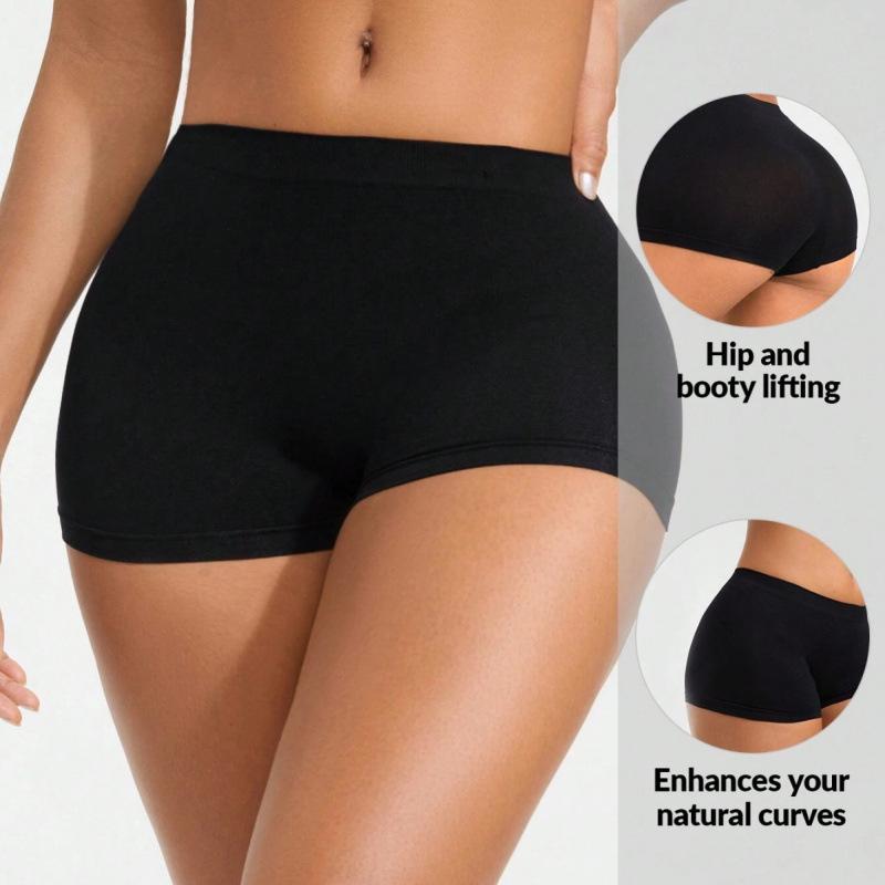 Seamless Mid-waist Tummy Control and Hip Lift Boxer Briefs Sports Fitness and Yoga Pants