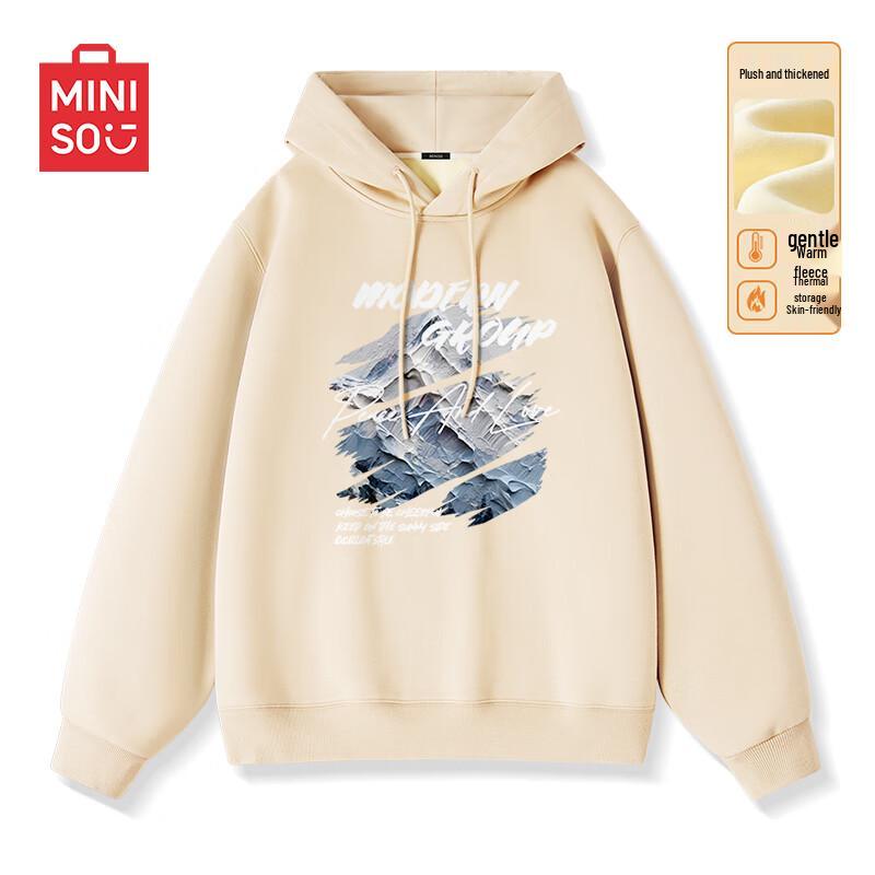 

MINISO Men s Heavyweight Fleece-Lined Hooded Sweatshirt XL