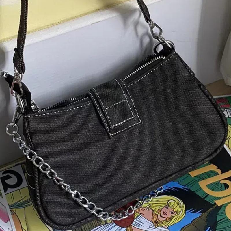Damen Umhängetaschen Koreanisch Harajuku Goth Stern Mädchen Schwarz Handtasche Fairy Grunge Ästhetik Geldbörse Schulter Handtasche Geldbörsen Baguette Tragetaschen