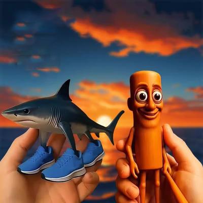 Shark Figurine Tungtungsahur Figure Desktop Decoration Articulated Tralalero Tralala Figure Ornament Funny Doll 3D Printed ToySh