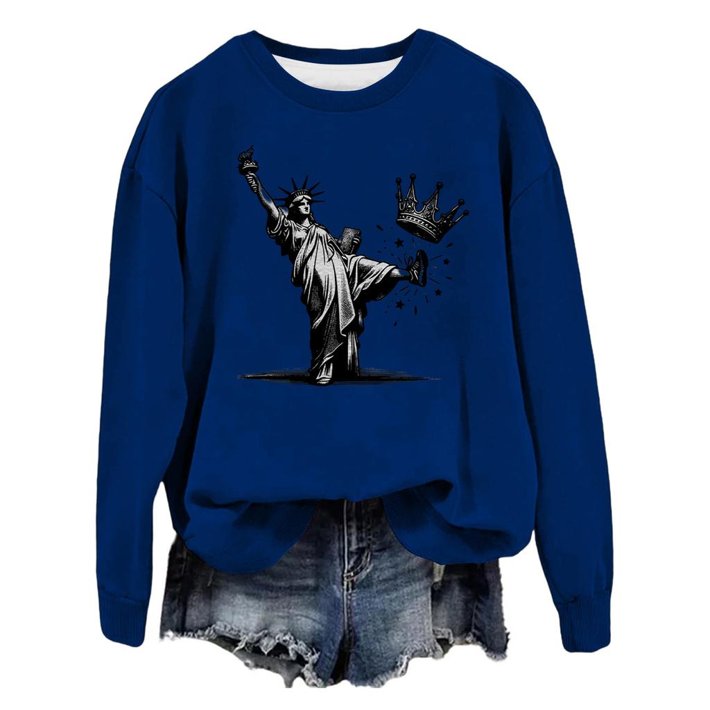 Women's Fashion Casual Long Sleeve Loose Printed Sweatshirt