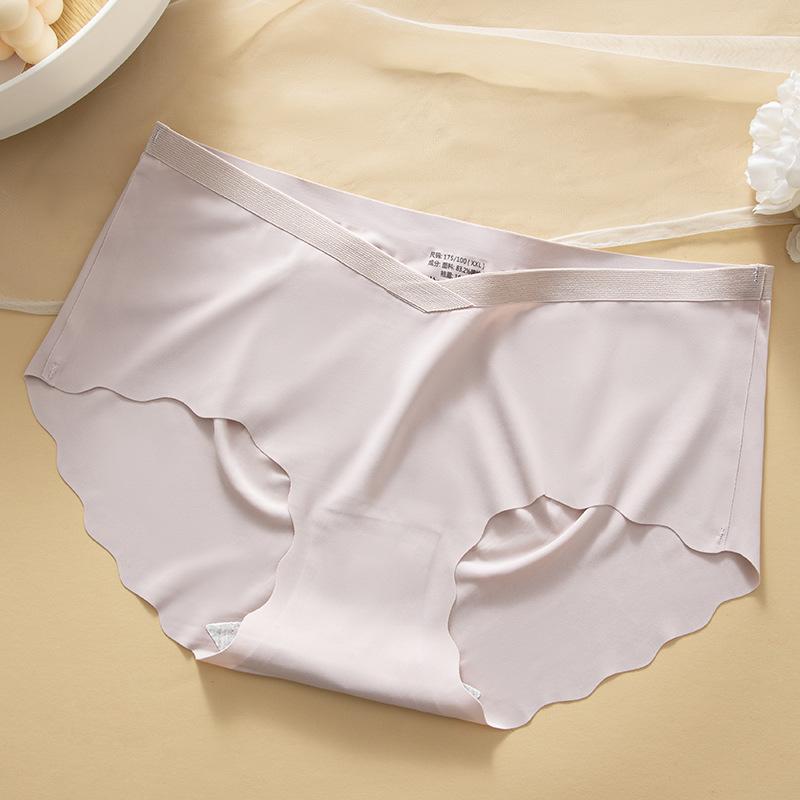 Female Spring and Summer Without Trace Ice Silk Pregnant Woman Low Waist Briefs