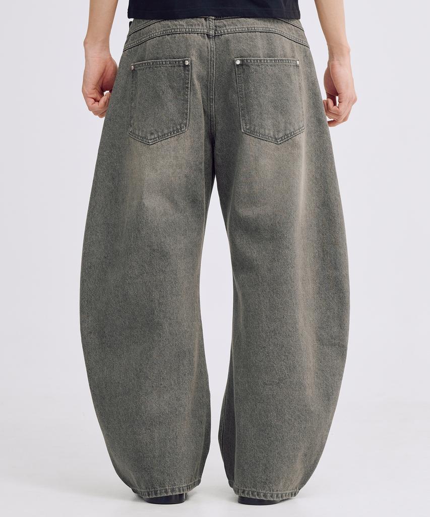 TAKEASY Smoky Button-Fly Denim Pants (Smoky Gray)