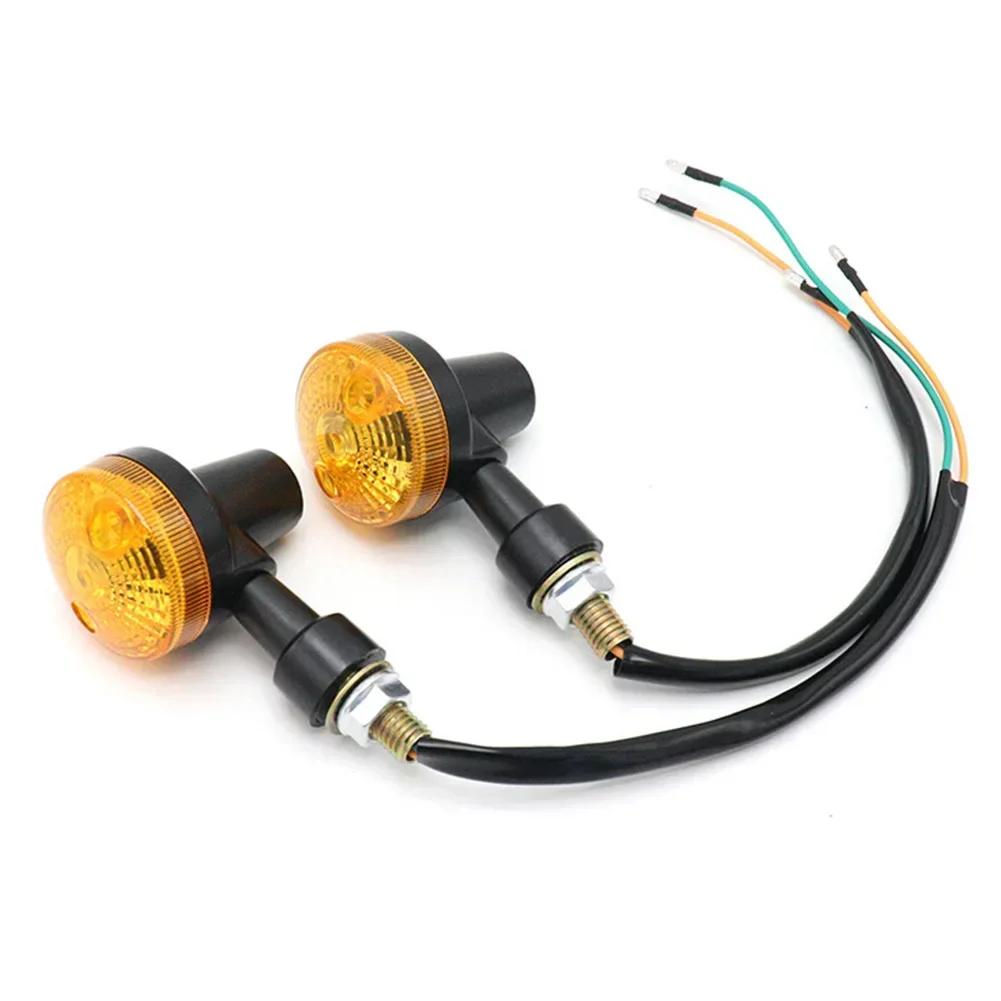 2PCS Universal Motorcycle Led Turn Signal Lights Indicator Lamp Amber Flashers Light for Kawasaki Suzuki Harley Honda Cafe Racer