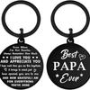 Birthday Fathers Day Christmas Keychain Daughter Son To Dad Gift Stainless Steel Keychain for Mothers Day and Fathers Day Backpack Bag Pendant