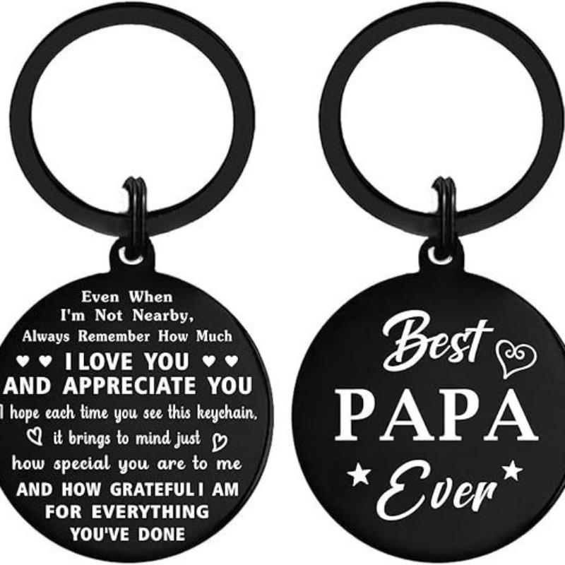 Birthday Fathers Day Christmas Keychain Daughter Son To Dad Gift Stainless Steel Keychain for Mothers Day and Fathers Day Backpack Bag Pendant