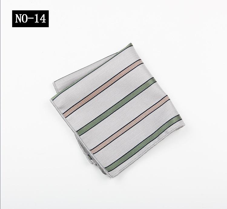 Pocket Towel Men'S Business Stripe Green Brown High-End Wedding Ceremony Handkerchief Small Square Towel