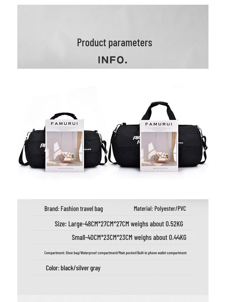 Men's Large Capacity Gym Bag with Shoe Compartment - Versatile Travel and Sports Crossbody Barrel Bag