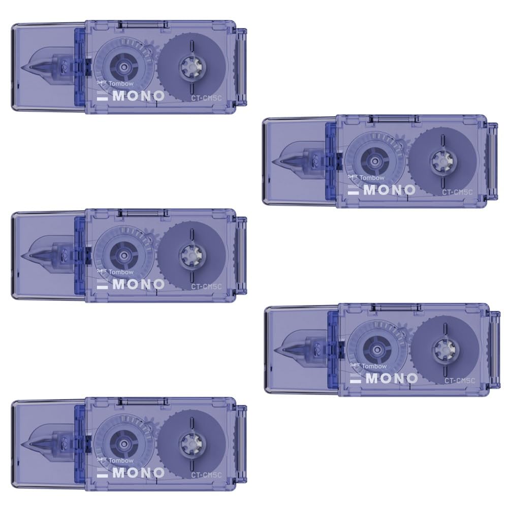 

Tombow Pencil MONO Корректирующая лента Pocket 5 мм, Тип, ширина, Одноразовая, 4 м, Виноград, 5 шт. (CT-CM5C91L-5P) виноградный