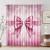 2pc,  Curtains Pink Bow Print Versatile Polyester Fabric,Without Electricity Family Party Suitable for Parties and Everyday