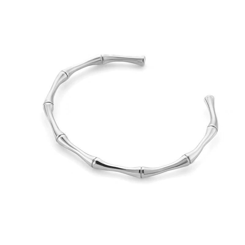 Stainless Steel Bracelets Vintage Men's Fashion Woven Twist Texture Bangles For Women Zircon Statement Streetwear Goth Gifts