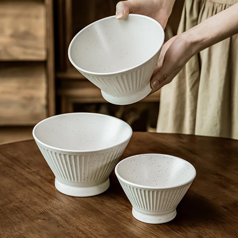 Reliéfní Klobouková Mísa Retro Vysoká Mísa Domácí Keramická Mísa Mísa na Nudle Mísa na Zeleninu Japonské Nádobí Malá Mísa Mísa na Salát