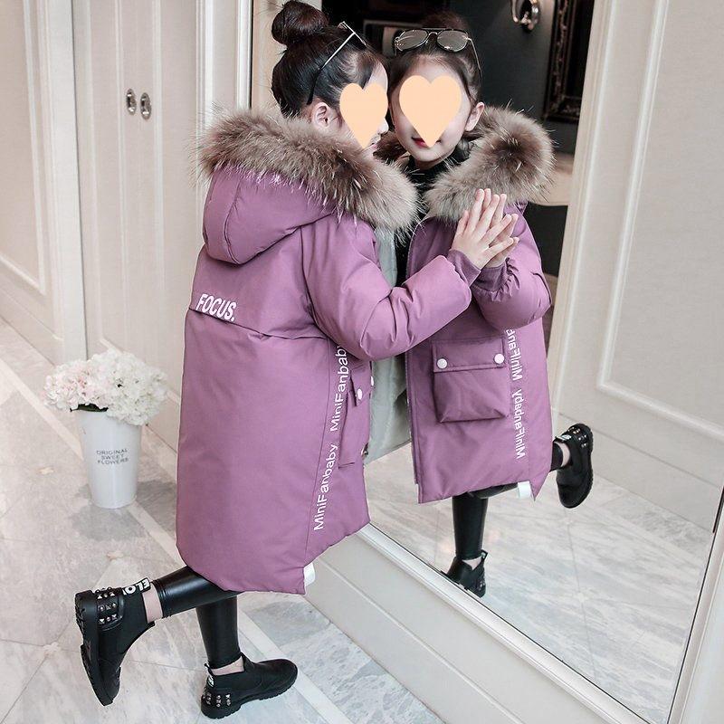 Children Girl Jacket Thick Long Winter Warm Coat Fashion Parka Hooded Outerwear Clothes Kids Girls Clothing