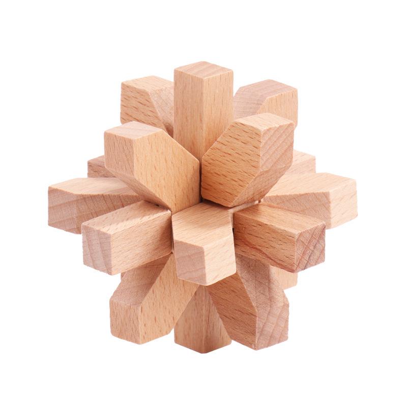 Luban Lock Classical Wood Puzzle Set for Kids - Mortise and Tenon Design