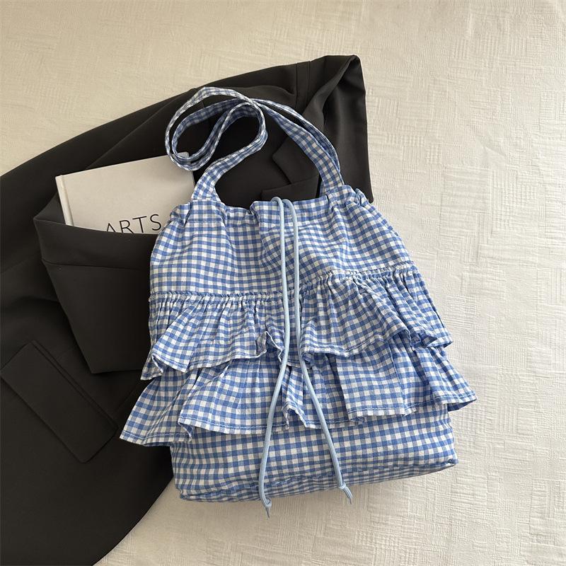 2025 fashionable and popular plaid commuter simple tote bag underarm bag large capacity shoulder bag