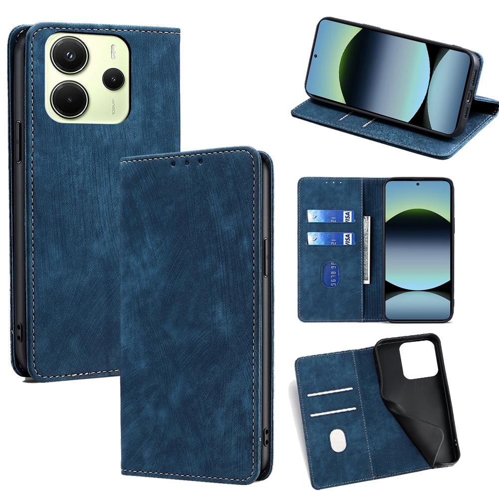 For Xiaomi Redmi Note 14 4G (163.25mm) Case RFID Blocking Wallet Leather Phone Cover