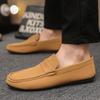 Fashion Brown Summer Men's Casual Shoes High Quality PU Leather Designer Men Loafers Soft Comfortable Business Shoes Formal Footwear