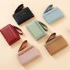 PU Leather Women Clutch Bag Korean Style Change Bag Temperament Short  Wallets  Female