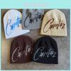 Y2k Street Style Knit Hat For Men Women With Letter Print Warm Winter Beanie