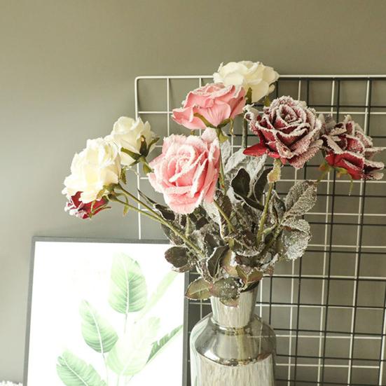 

Зеленые растения, снежинка, роза, имитация цветка, свадебное фото, реквизит, декор, орнамент