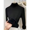 High-neck thickened warm integrated fleece sweater women's winter slim-fit knitted top fashionable basic bottoming shirt