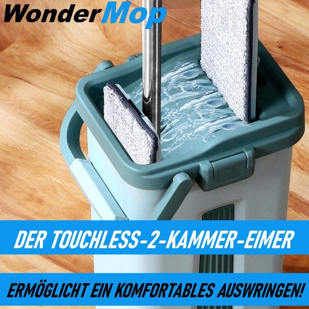 WONDERMOP Professional Floor Mop Set, Microfiber Mop, 2-chamber System, Bucket