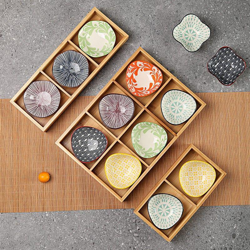 Bamboo Nine-Compartment Snack Tray for Dried Fruits and Hot Pot Side Dishes