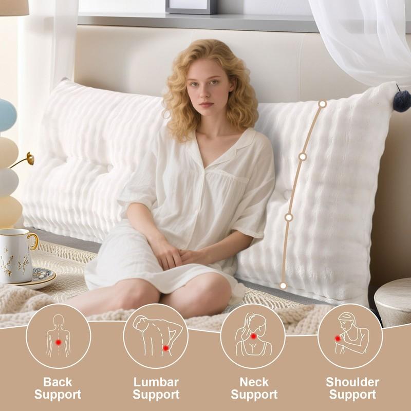 Odnímatelný čelo postele čtecí polštář, plyšový zádový polštář, klínový polštář na postel a pohovku