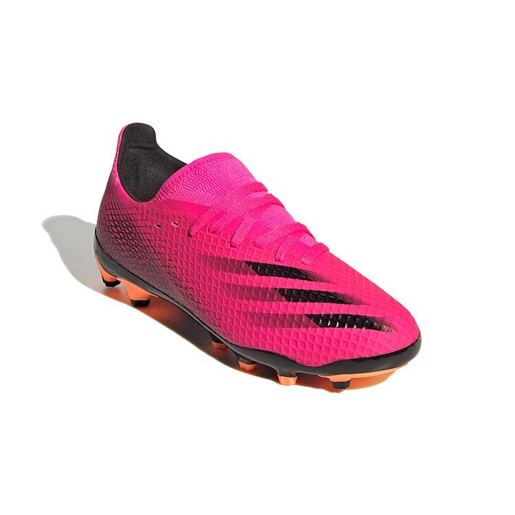 Adidas X GHOSTED .3 MG Impact Resistant, Mid Range Abrasion Resistant Low top Kids' Soccer Shoes Pink Black Kids' FY1093